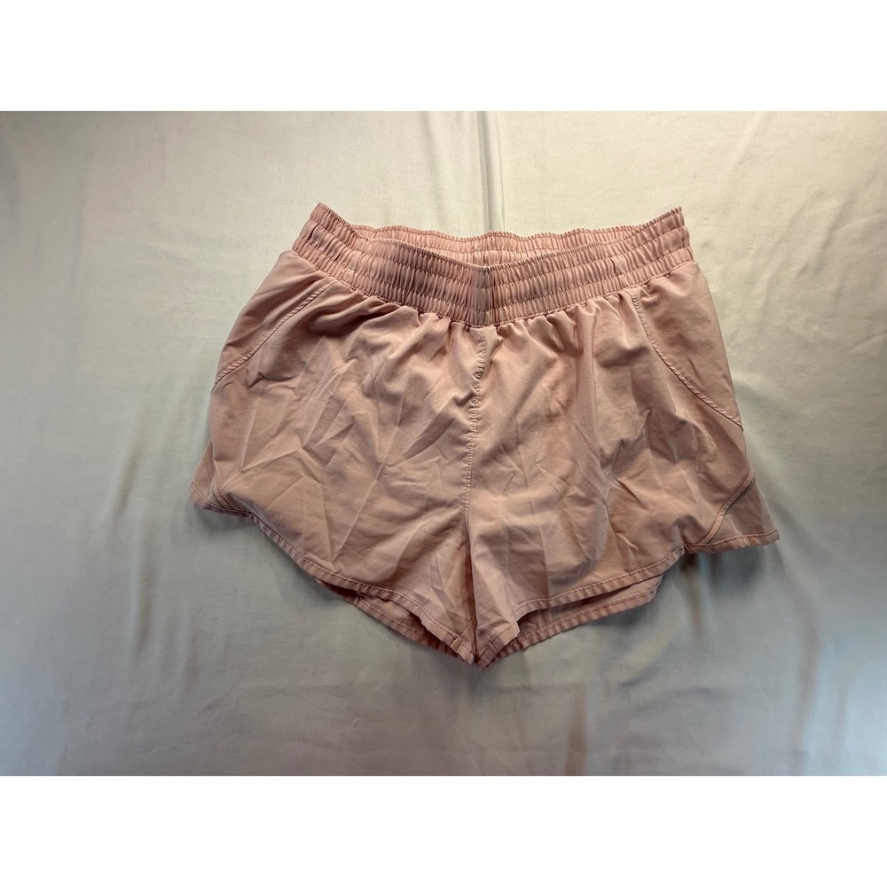 All In Motion Womens Athletic Shorts Pink Smocked Waist Running Gym Size M